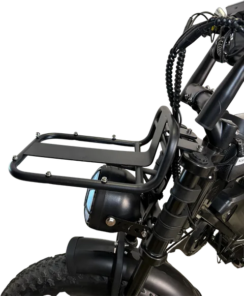 Porte-bagages avant du fatbike, fixé devant le guidon